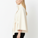 Ivanna Manteau Laine Femme – Col Haut Élégant avec Ceinture Amovible & Coupe Décontractée