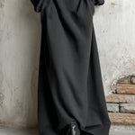 Black Off-shoulder Sweatshirt Maxi Dress