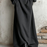 Black Off-shoulder Sweatshirt Maxi Dress