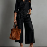 Pink Capri Pants and Loose Shirt Linen Set