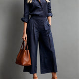 Pink Capri Pants and Loose Shirt Linen Set