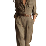 CLASSIC CHECKED JUMPSUIT WITH ELEGANT CUT