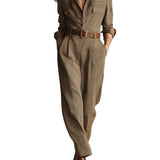 CLASSIC CHECKED JUMPSUIT WITH ELEGANT CUT