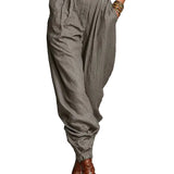 Cotton And Linen Blended Long Sleeve Shirt Jumpsuit