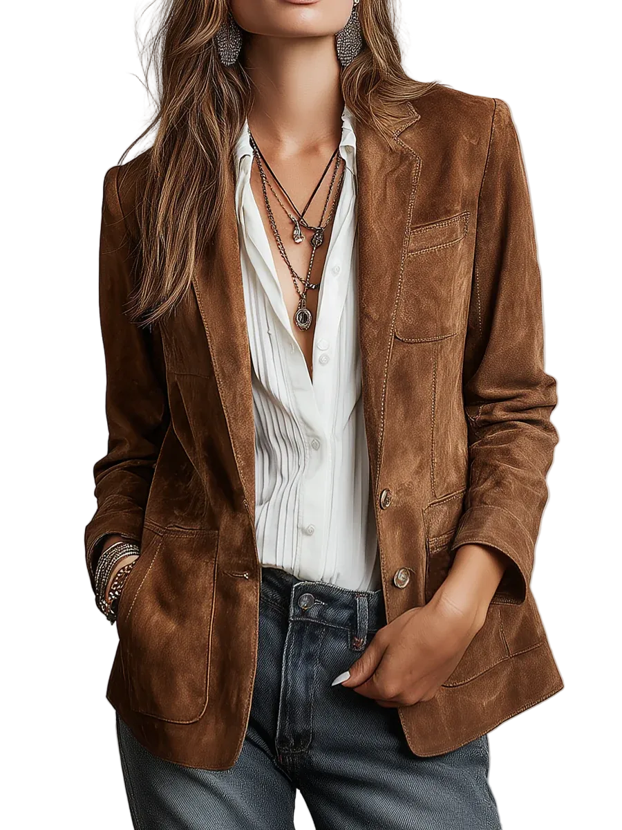 Vintage Brown Suede Jacket
