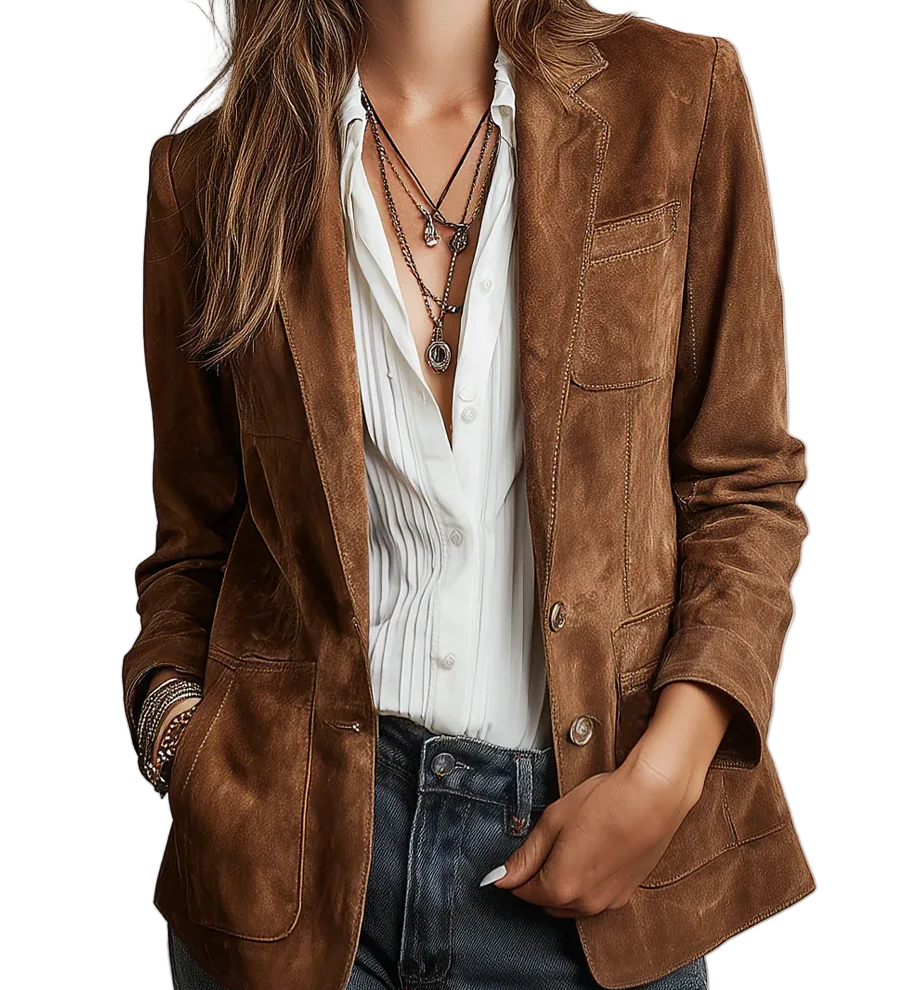 Vintage Brown Suede Jacket
