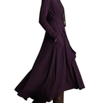 Purple High-neck Asymmetrical Pleated Maxi Dress（Necklace not included）