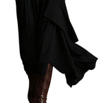 Purple High-neck Asymmetrical Pleated Maxi Dress（Necklace not included）