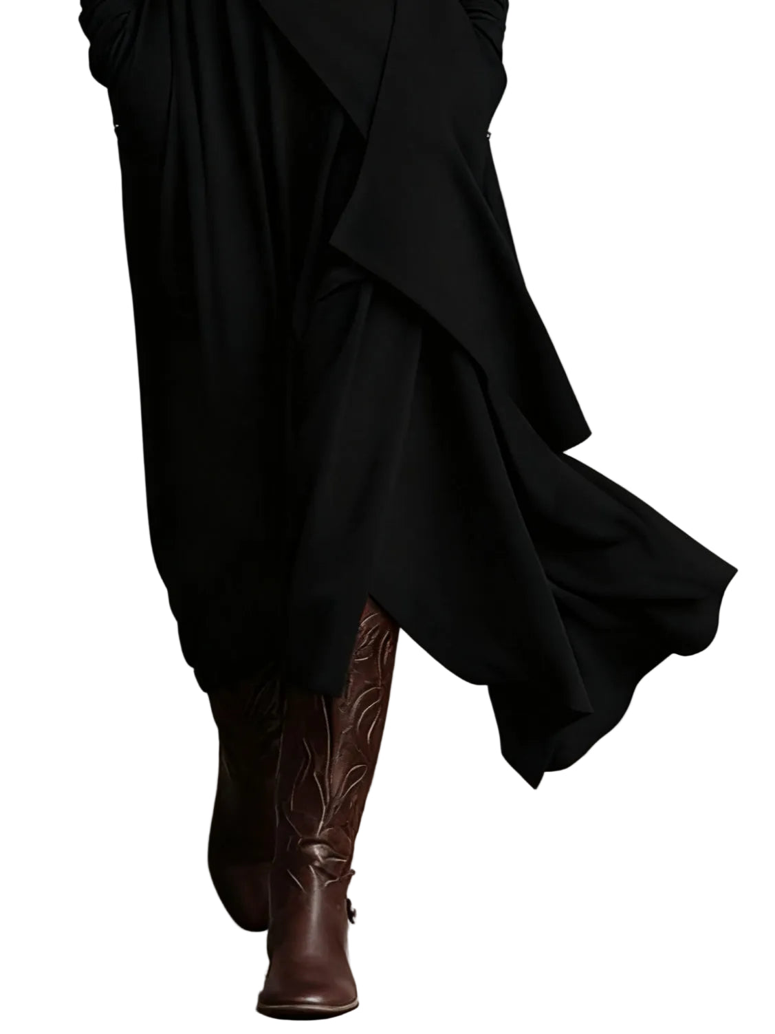 Purple High-neck Asymmetrical Pleated Maxi Dress（Necklace not included）
