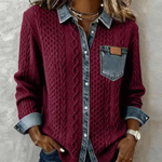 Fátima | Top de Punto con Detalles de Denim