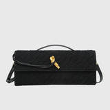 LUXURY WOVEN SUEDE CLUTCH