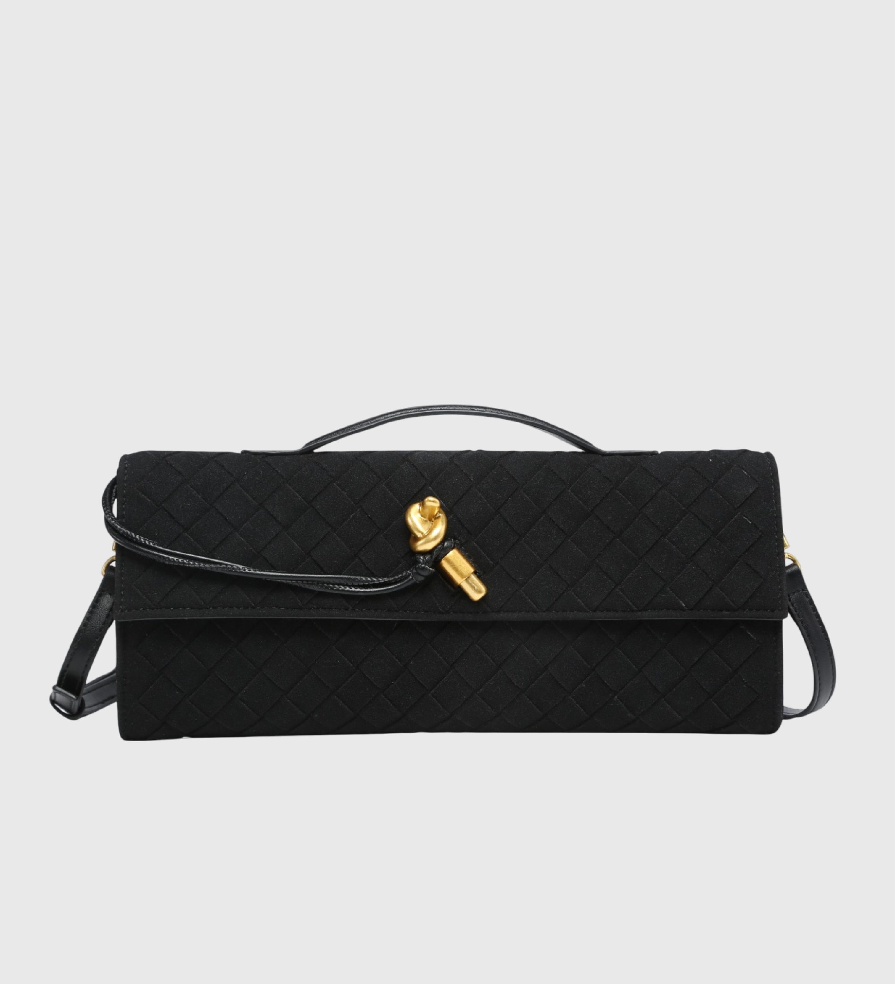 LUXURY WOVEN SUEDE CLUTCH