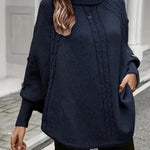 LOLANNA HIGH-NECK TWISTED FRONT SWEATER