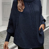 LOLANNA HIGH-NECK TWISTED FRONT SWEATER