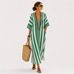 GREEN STRIPED CAFTAN
