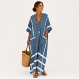 BLUE STRIPED CAFTAN