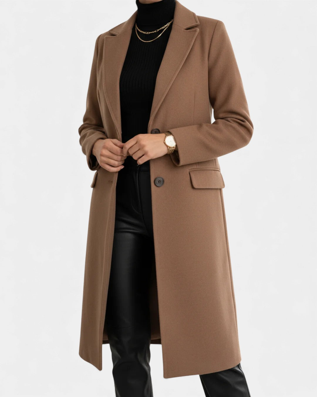 CARLOTA™ – ELEGANT LANG FRACHTMANTEL MED LØS PASFORM