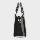 GLOSSY CROC-EMBOSSED HANDBAG