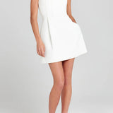 FEMININE MINI DRESS WITH FLORAL APPLIQUÉS