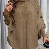 LOLANNA HIGH-NECK TWISTED FRONT SWEATER