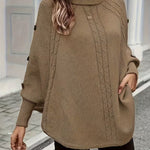 LOLANNA HIGH-NECK TWISTED FRONT SWEATER