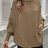LOLANNA HIGH-NECK TWISTED FRONT SWEATER
