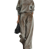 Women's turtleneck casual warm velvet suit