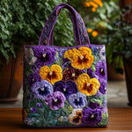 Elegant Pansy WN2209023CL Quilted Tote Bag