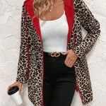 Reversible Hooded Coat with Leopard Print
