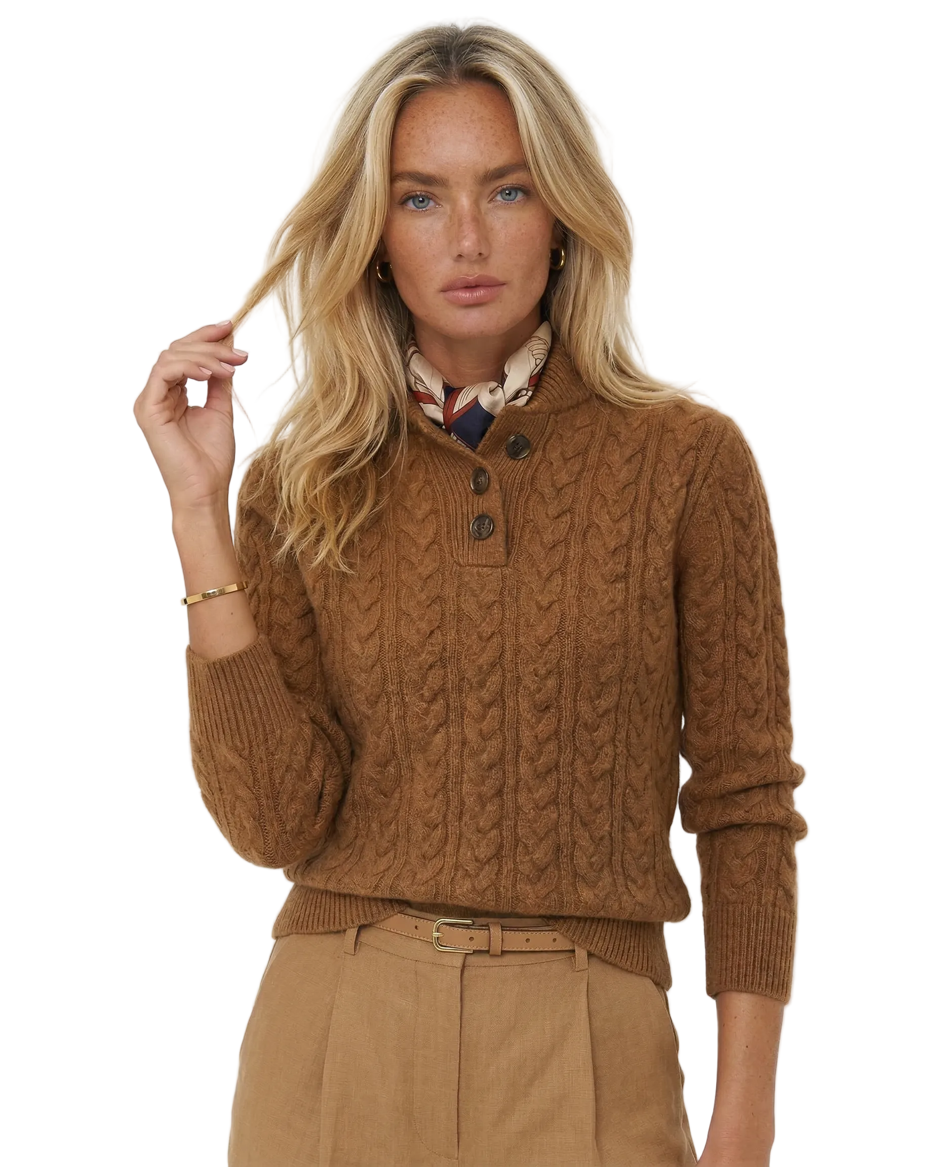 Arden Button-Up Cashmere Sweater