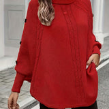 LOLANNA HIGH-NECK TWISTED FRONT SWEATER
