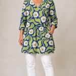 GREEN LONG BLOUSE WITH V-NECK 3