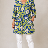 GREEN LONG BLOUSE WITH V-NECK 3