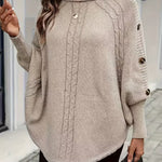 LOLANNA HIGH-NECK TWISTED FRONT SWEATER