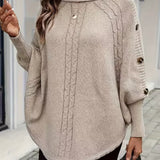 LOLANNA HIGH-NECK TWISTED FRONT SWEATER