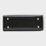 GLOSSY CROC-EMBOSSED HANDBAG