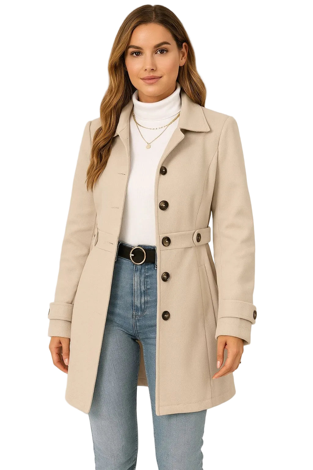 Zomerjas Dames Trenchcoat Ceintuur Getailleerd Tussenseizoen