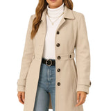 Zomerjas Dames Trenchcoat Ceintuur Getailleerd Tussenseizoen