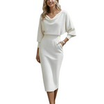 Elegant Draped Midi Dress