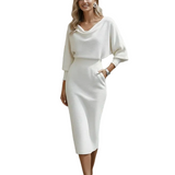 Elegant Draped Midi Dress