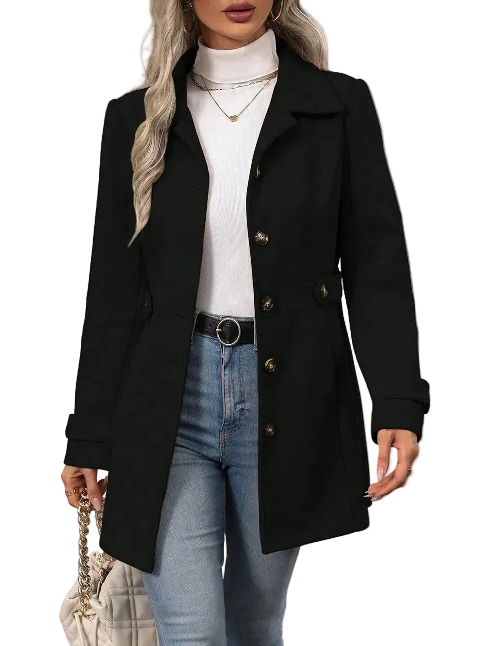 Zomerjas Dames Trenchcoat Ceintuur Getailleerd Tussenseizoen