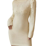 PEARL KNIT DRESS WITH ELEGANT EXPRESSION