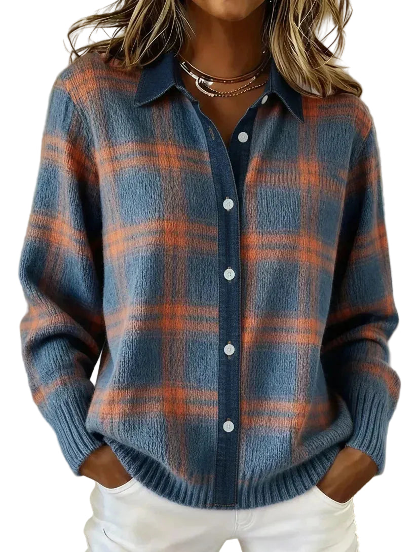 Denise | Plaid Knit Cardigan