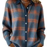 Denise | Plaid Knit Cardigan