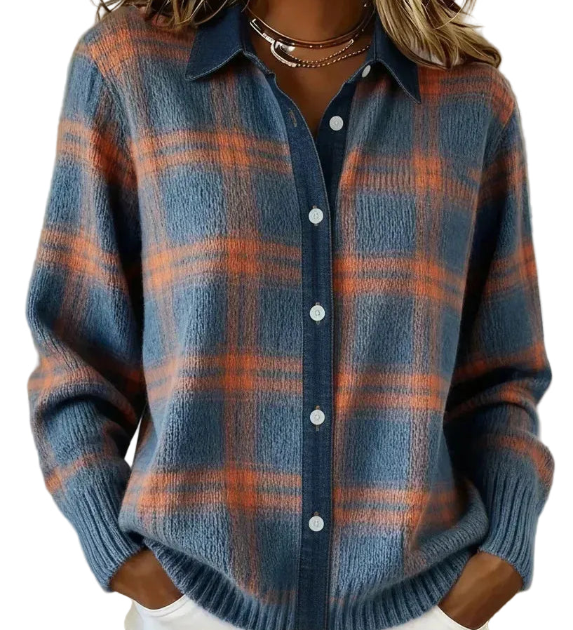 Denise | Plaid Knit Cardigan