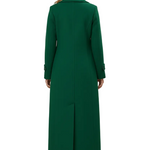 Long Womens Coat with Shawl Collar and Belted Waist