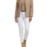 Women’s Short Jacket with Button Front and Side Pockets