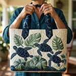 Quilted Tote Bag - Sea Turtle Grace