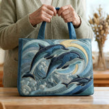 Quilted Tote Bag - Ocean Dolphin