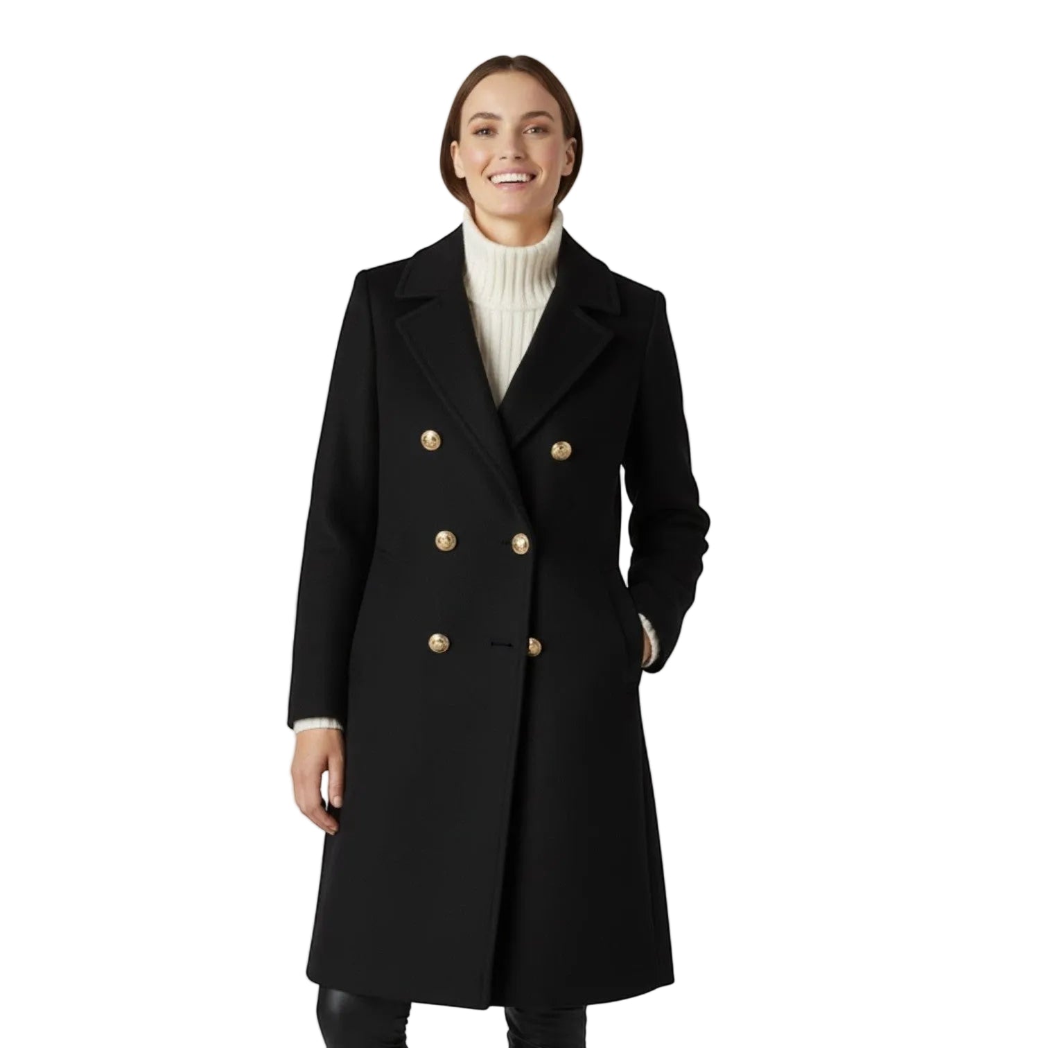 Riche | Cappotto lungo donna incrociato in tweed